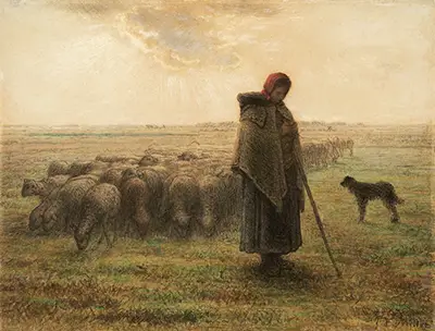 Shepherdess and her Flock Jean-Francois Millet